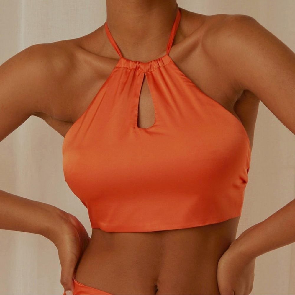 Peppermayo | NWT Summer Evenings Halter Top Orange Size 4